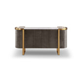 Cantar Sideboard featuring a Gadoria marble top and dark oak wood veneer – perfect for modern and luxury interiors.